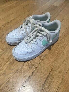 Nike Air Force 1 Low White with Mint Green Swoosh